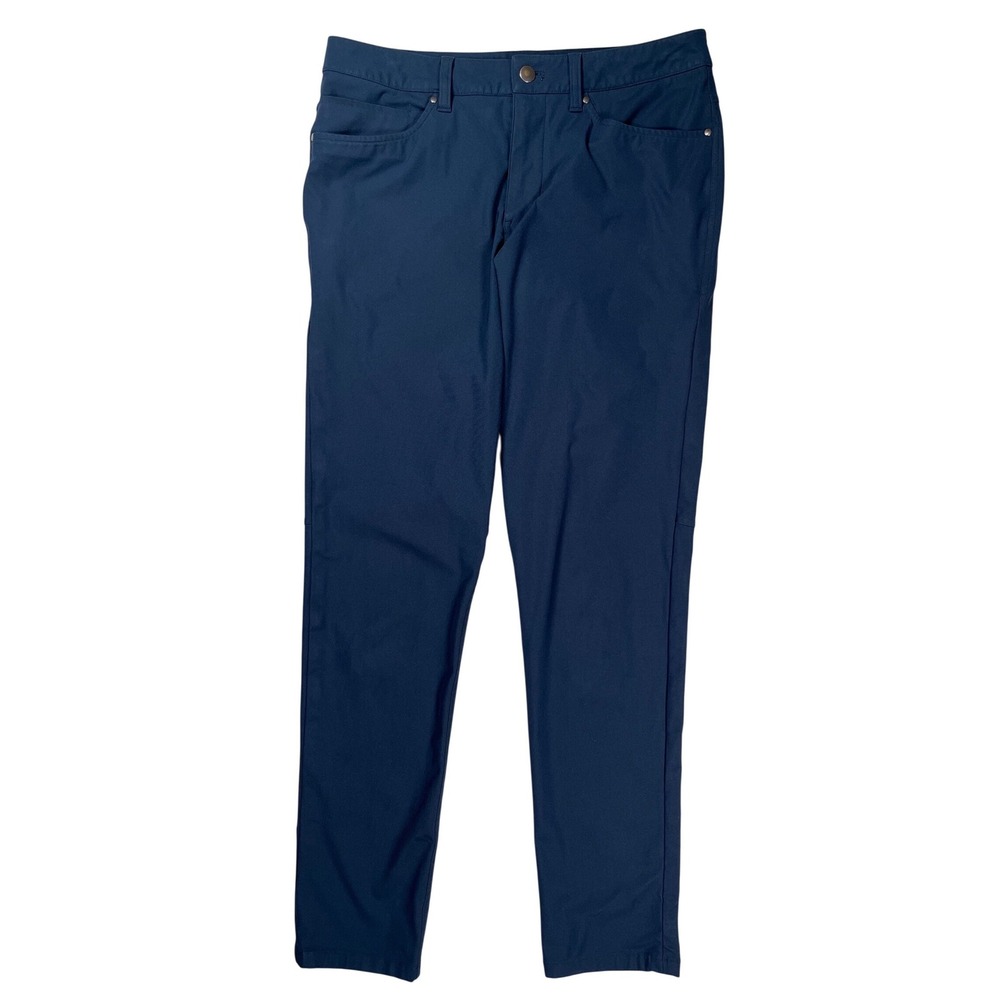 Lululemon ABC Pant Men 31 Navy Blue Slim Fit 5-Pocket Technical Stretch Athletic